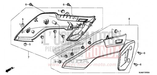 COUVERCLE LATERAL VFR800FE de 2014
